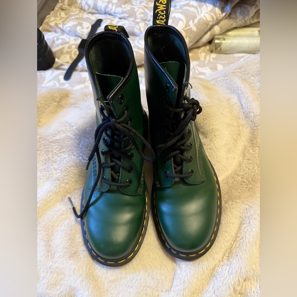 Dr. Martens Forest Green Leather Footwear